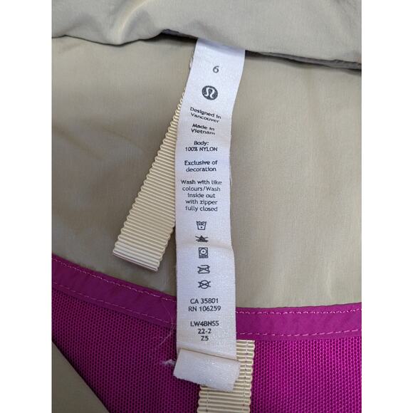 LULULEMON‎ EVERGREEN ANORAK Women's Jacket Sz 6 Prosecco/Ripened Raspberry - Picture 7 of 15